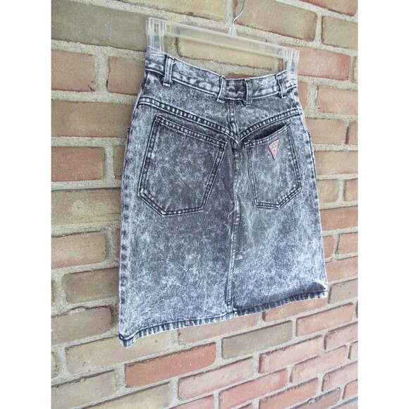 GEORGES MARCIANO for GUESS? Acid Wash Denim Skirt Size 27 Retro Vintage Punk - Picture 6 of 11